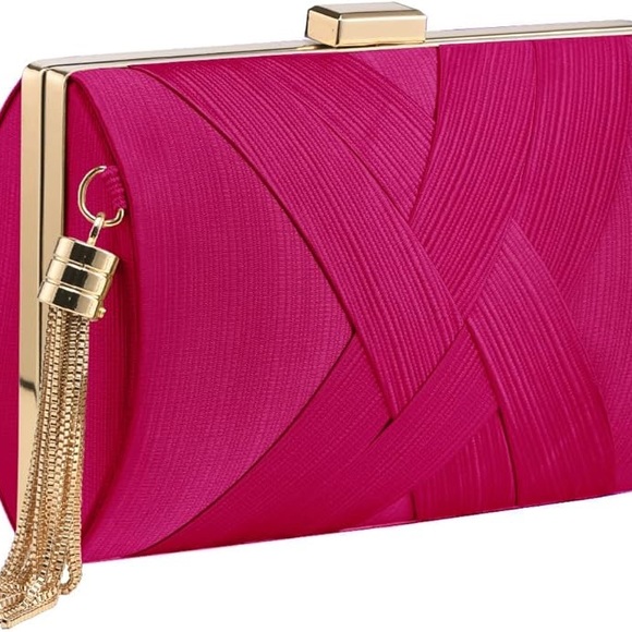 Womens Elegant Tassel Evening Clutch Cross Body & Purse Bag Wedding Prom Formal - Picture 2 of 5